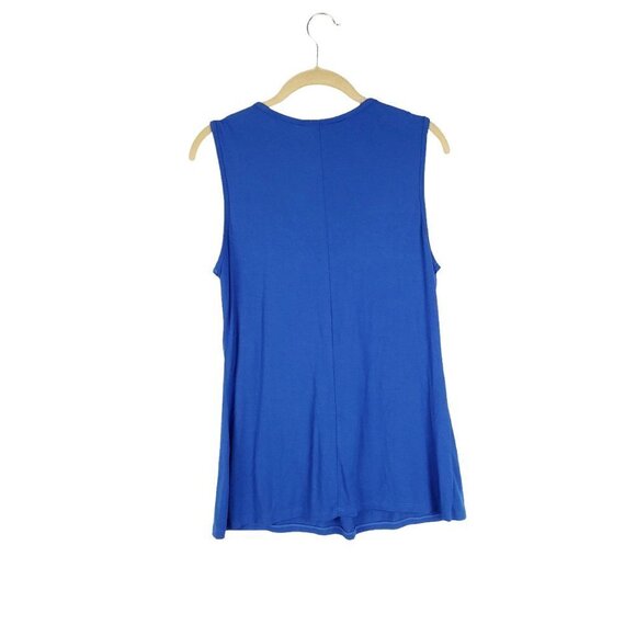 Pyramid Collection Drape Neck Top Sleeveless Royal Blue Cowl Womens Size Medium - Picture 2 of 6